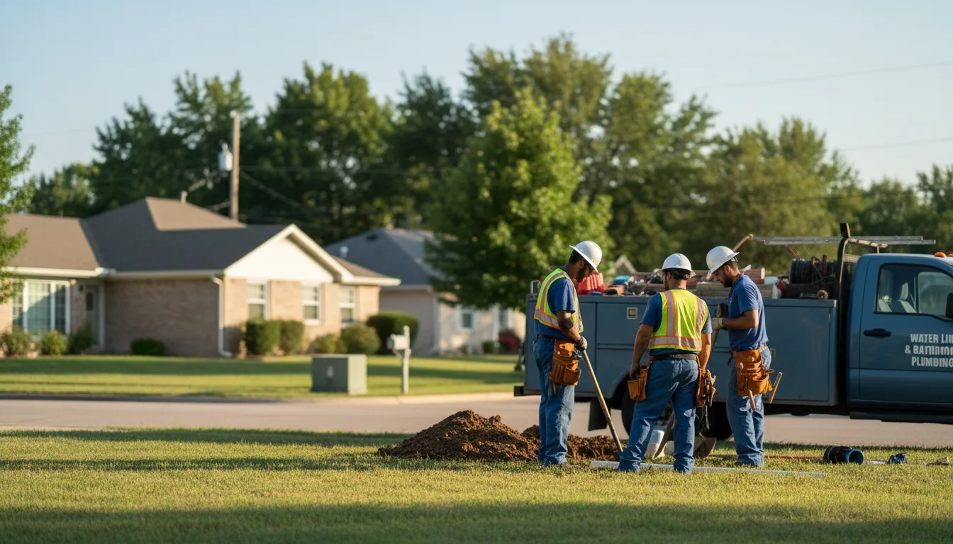 Residential water line and bathroom plumbing service in Mercedes, TX